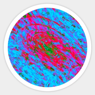 Abstract Fractal Wave Spiral Galaxy Rose Red Purple Blue marbled Pattern Swirl Natural Flow Sticker